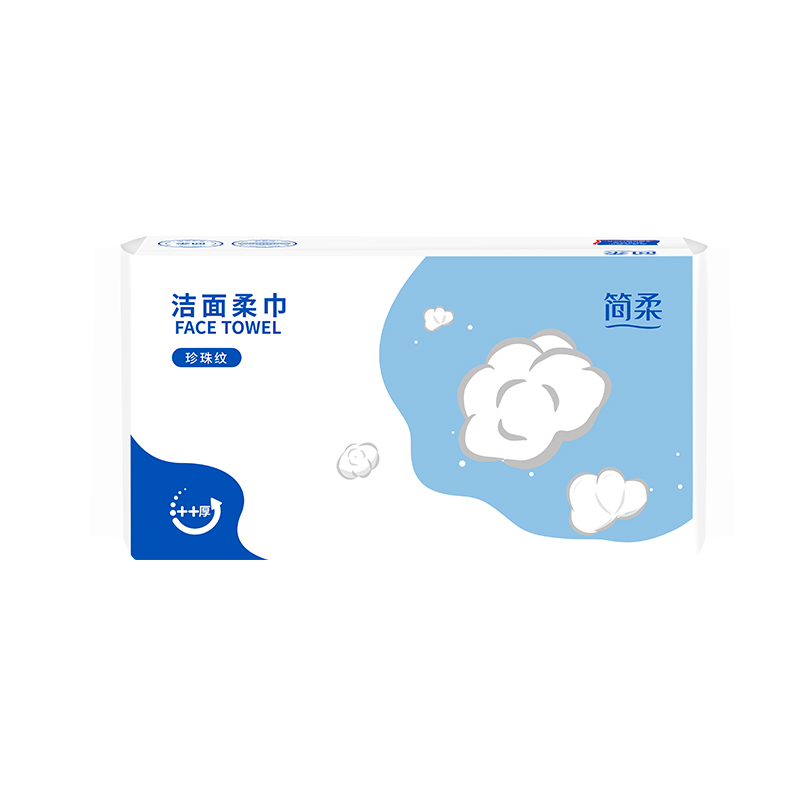 简柔（JianRou）棉柔洗脸巾（50片/包++厚）3包装（单位：包） 白色