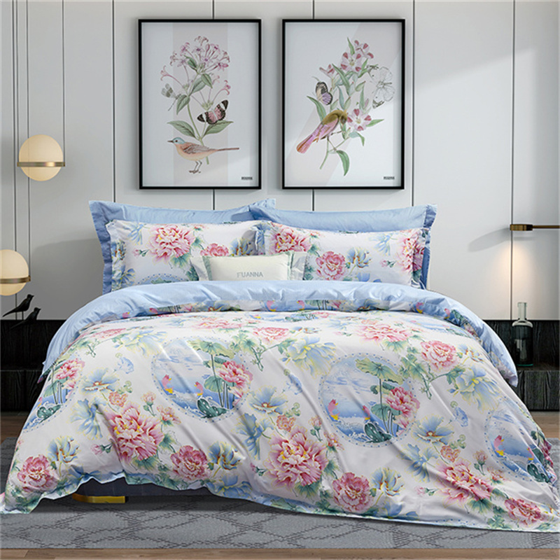 富安娜磨毛四件套江南芙蕖 磨毛四件套-江南芙蕖