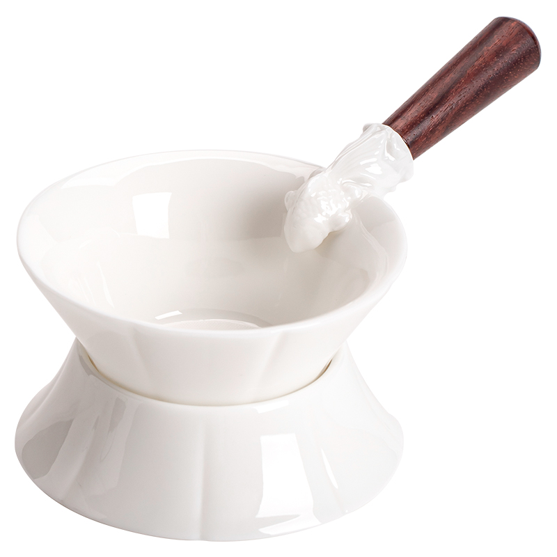 苏氏陶瓷（SUSHI CERAMICS）J0507白瓷一体侧把茶滤茶具配件（单位：套） 白色