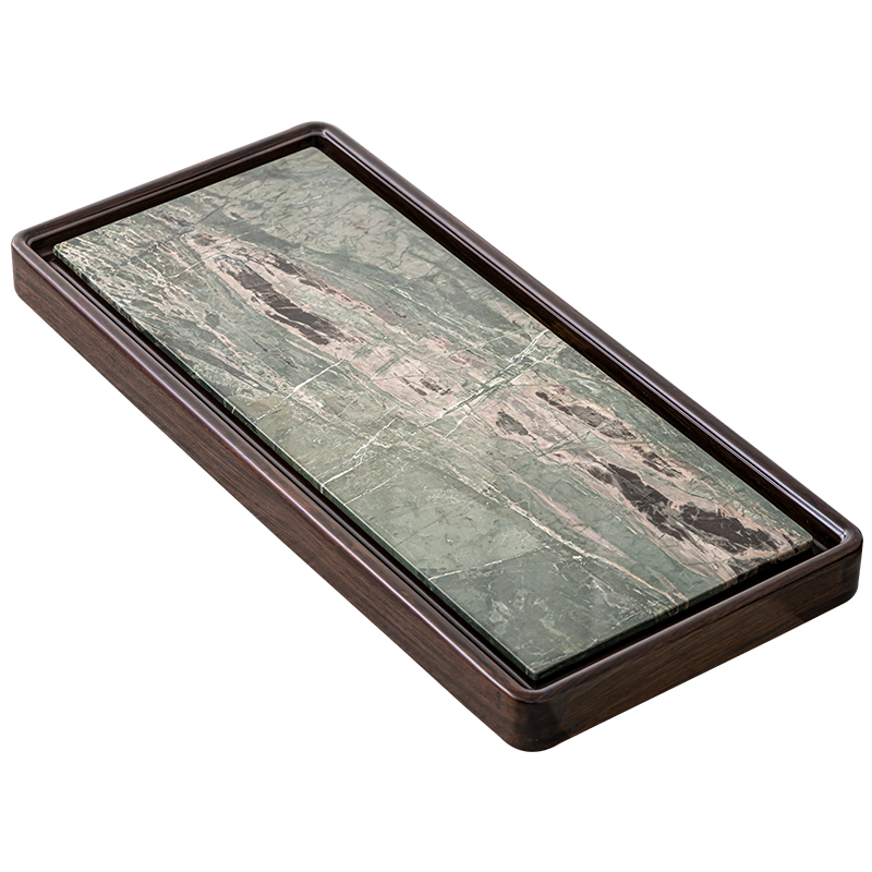 苏氏陶瓷（SUSHI CERAMICS）J0634九龙壁黑檀木茶盘干湿两用66*30cm（单位：个） 混色