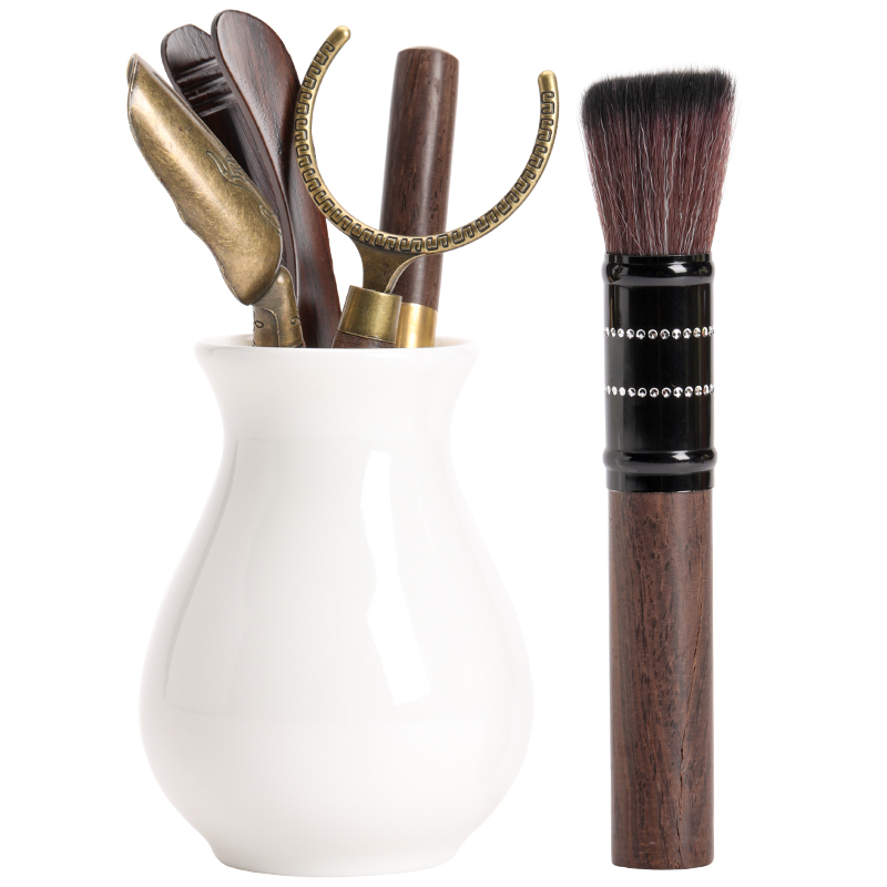 苏氏陶瓷（SUSHI CERAMICS）J0469茶具配件羊脂玉白瓷茶道六君子（单位：套） 白色