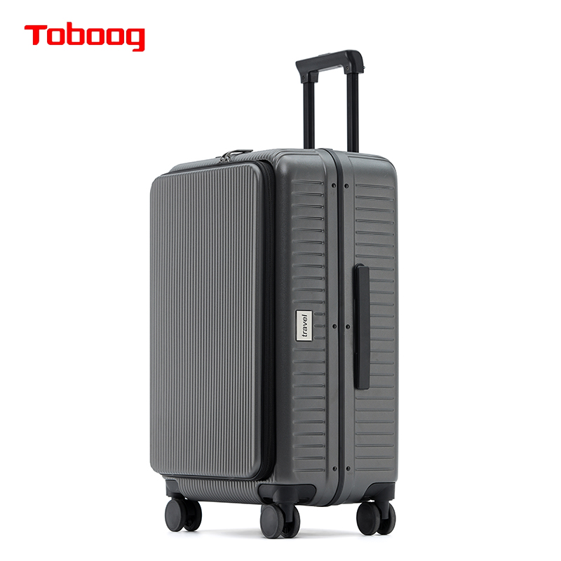 途帮（TOBOOG）新前开盖TypeC+USB双充电口旅行箱3012/个 星空灰 20寸