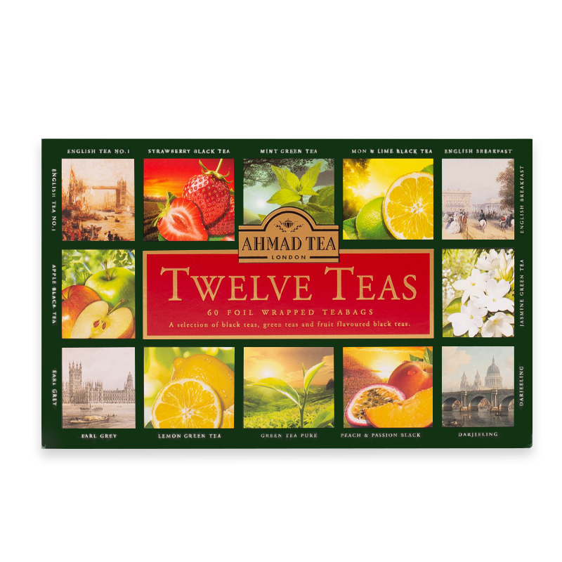 AHMAD TEA亚曼&middot;十二种风味茶礼盒2g*60包 玫瑰金