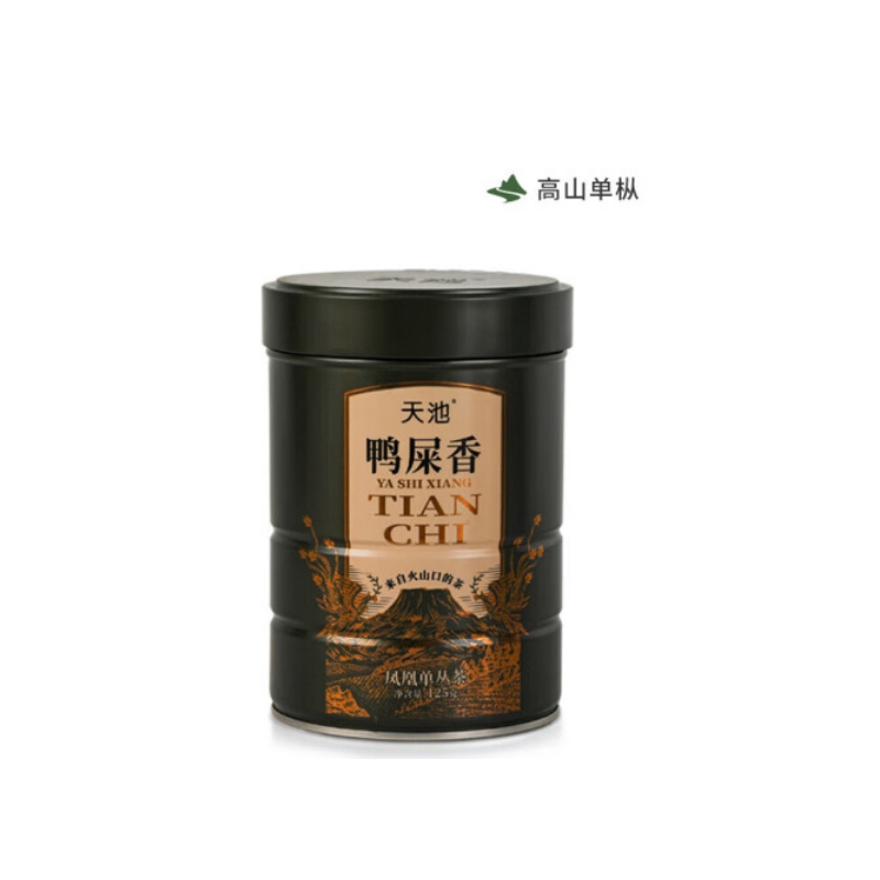 天池1392茶叶凤凰单枞鸭屎香潮州茶乌岽高山乌龙茶送礼自饮茶米罐125g  单位：罐 曜石黑