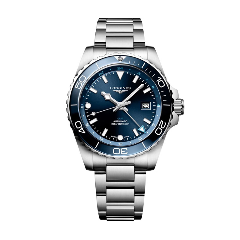 浪琴Longines 康卡斯潜水系列GMT机械手表男表 L3.890.4.96.6（单位1块） 蓝色