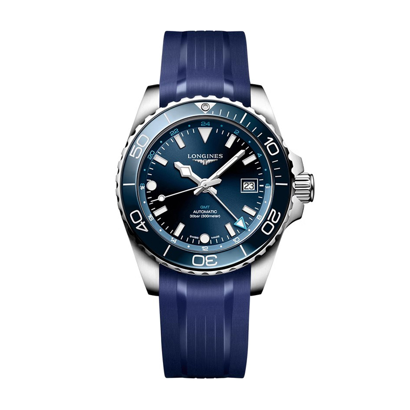 浪琴Longines 康卡斯潜水系列GMT机械手表男表 L3.890.4.96.9（单位1块） 蓝色