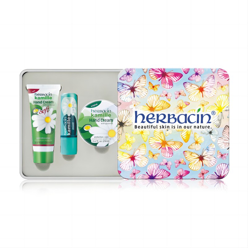 德国小甘菊蝶满天礼盒（清爽护手霜20m|+圆罐经典护手霜20ml+薄荷修护唇膏）（单位：套） 白色