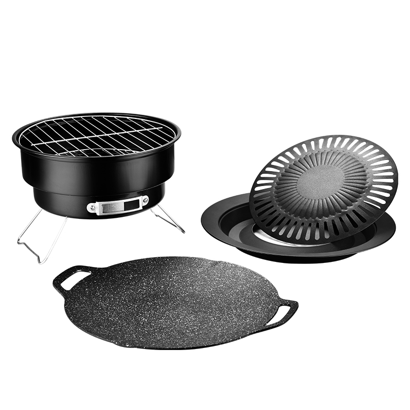 翰乐炭烤炉+网红烤盘+韩式烤盘HL-BBQ01A 26CM（套） 黑色