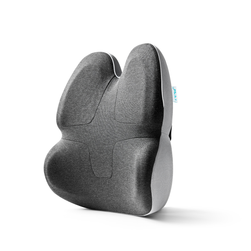 PPW 靠垫 腰靠抱枕靠背办公室腰枕舒缓记忆棉座椅垫腰垫沙发汽车靠垫 竹炭记忆棉竹炭款 单位：个 铁灰色