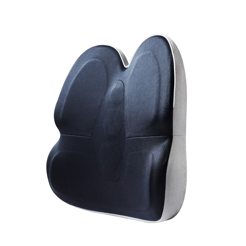 PPW 靠垫 腰靠抱枕靠背办公室腰枕舒缓记忆棉座椅垫腰垫沙发汽车靠垫 竹炭记忆棉竹炭款 单位：个 灰蓝色