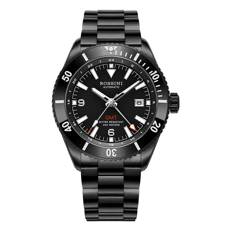 Rossini罗西尼 航海家系列 机械手表暗夜黑时尚运动男表50157B04B（赠表带）（单位1块） 黑色