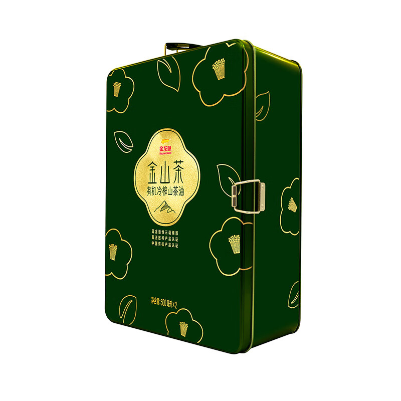 金龙鱼金山茶有机冷榨山茶油500ML*2礼盒（单位：盒） 绿色