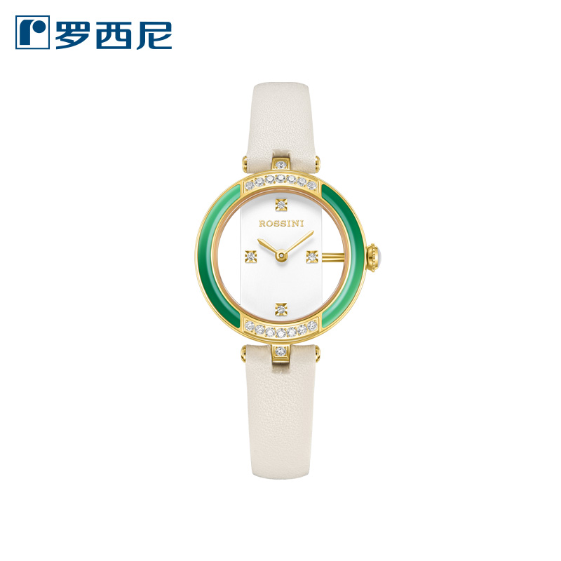 Rossini罗西尼 典美系列 石英手表青玉绿优雅女表50172G01B（单位1块） 白色