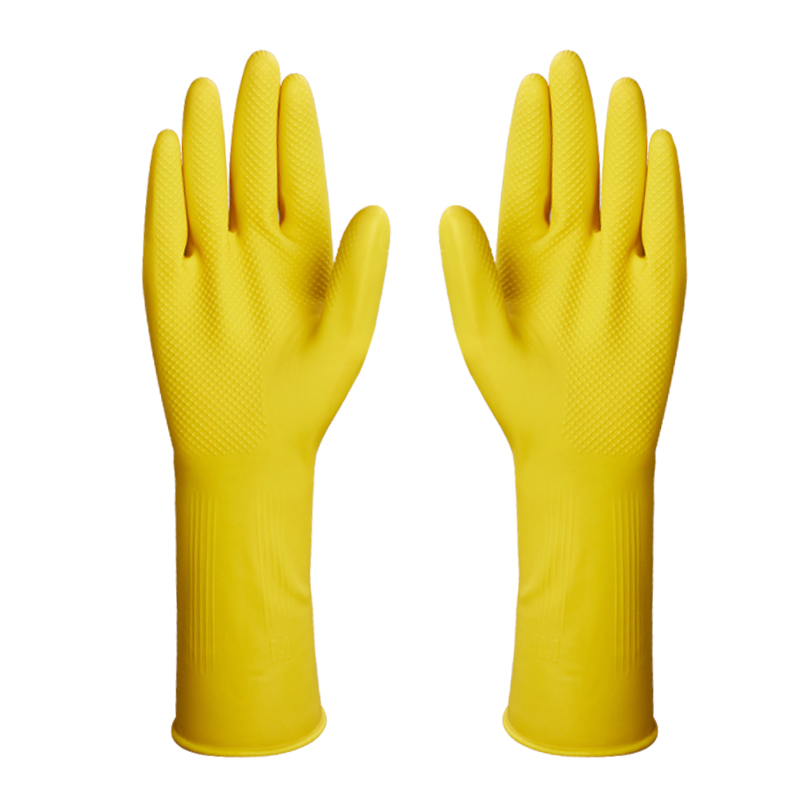 家杰优品 家务橡胶牛筋 4双 手套 黄色（单位：组）
