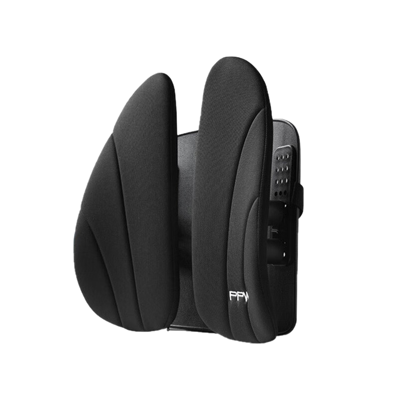 PPW 人体工学腰垫汽车腰靠办公室靠垫减压车座腰枕座椅椅子四季通用加厚记忆棉款上下可调节单位：个 黑色