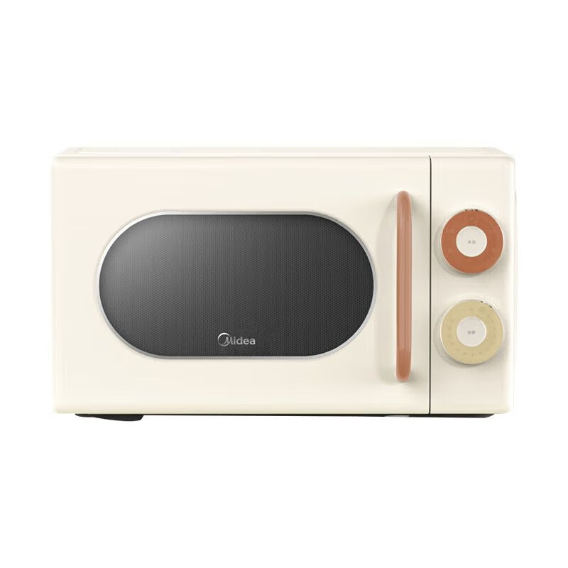 美的（Midea）小滋味系列 桌面微波炉 变频家用小型百搭复古转盘式低频轻音 M2H1 台 奶白