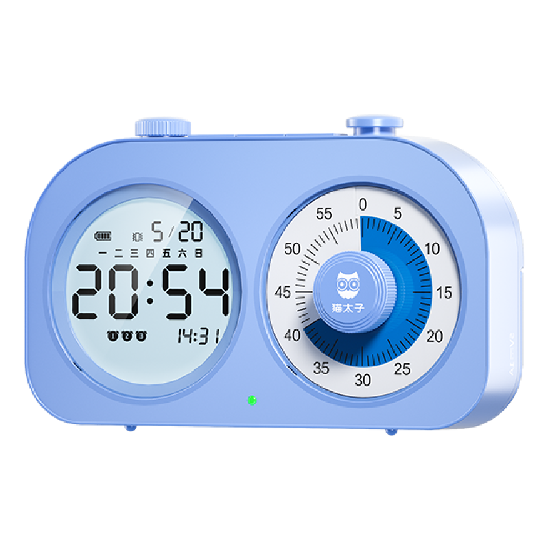 猫太子可视化计时器儿童学习循环倒计时闹钟自律定时提醒器学生多功能时间管理器文具礼物  单位：个 蓝色