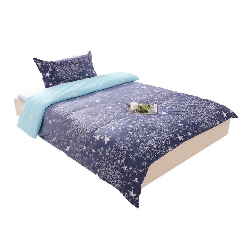 卡撒天娇（CASABLANCA）家纺 1.5m床笠款纯棉四件套(单位/套） 蓝色 床笠152&times;200被套203&times;228cm