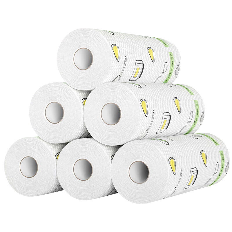 巨奇（JUQI）懒人抹布（单位：卷）（新老包装随机发货） 白色6卷300节