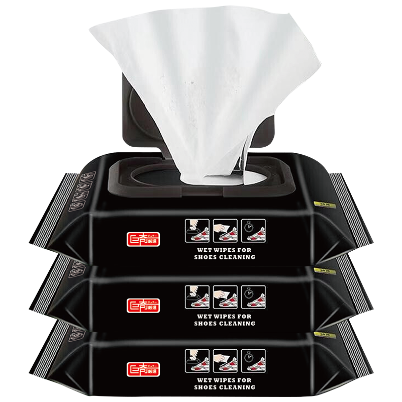 巨奇（JUQI）擦鞋湿巾（单位：包） 黑色80片*3包