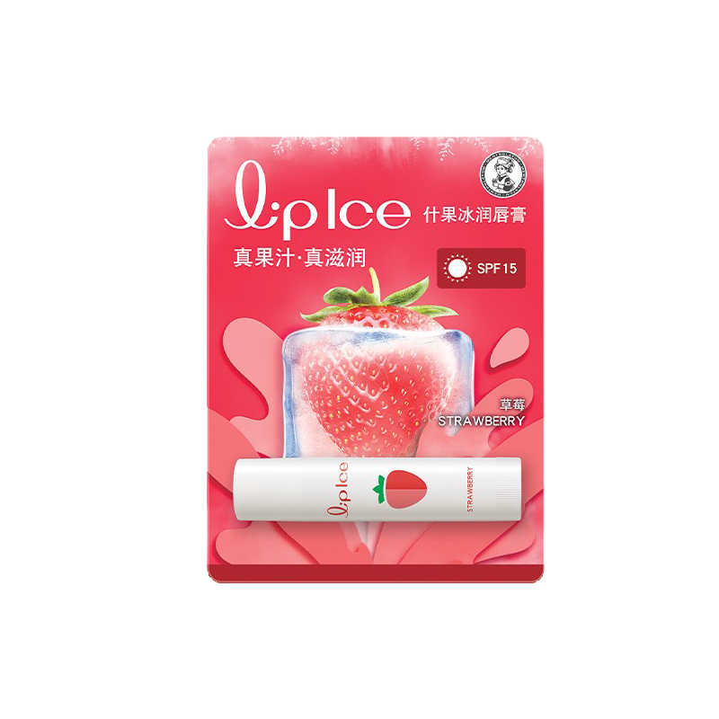 曼秀雷敦修护润唇膏 什果冰草莓味3.5g*2 单位：支 红色