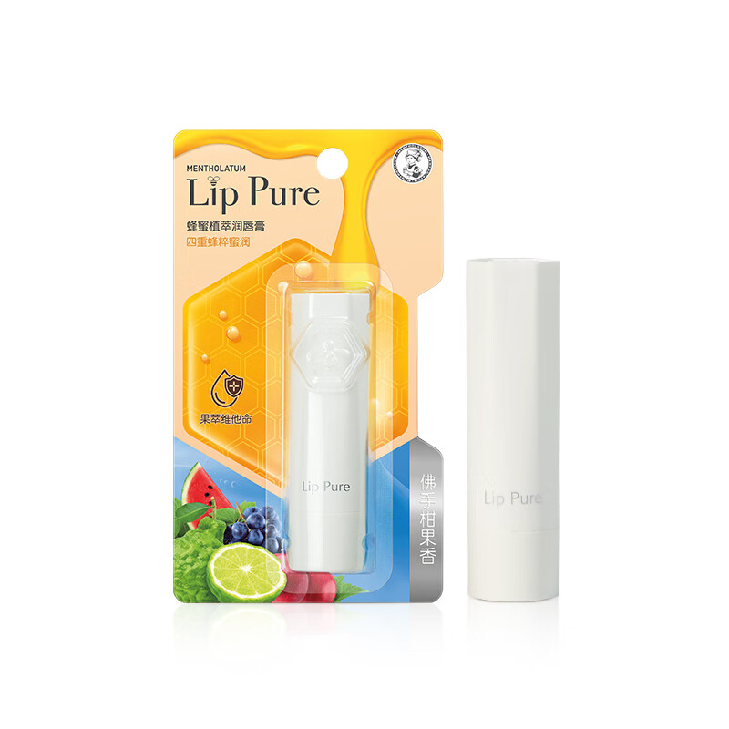 曼秀雷敦蜂蜜修护润唇膏 佛手柑味4g*2 单位：支 白色