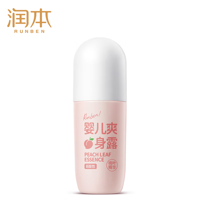 润本（RUNBEN）桃叶水 婴儿爽身露 100ml（桃叶精华） 滚珠型  单位：支 粉色
