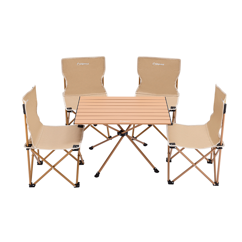 Diplomat外交官折叠桌椅五件套(一桌四椅)DFJ-208*4+DFJ-209*1（单：套） 卡其色