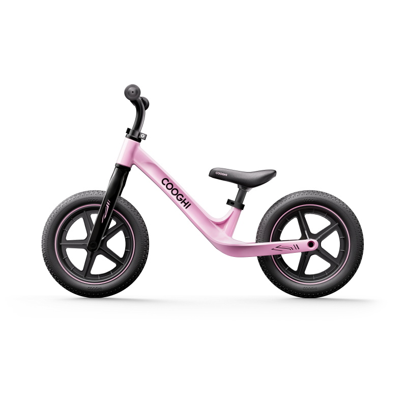 酷骑(COOGHI)S3儿童平衡车宝宝滑行1-2-3-6-8岁小童滑步平行车自行车入门/辆 粉色
