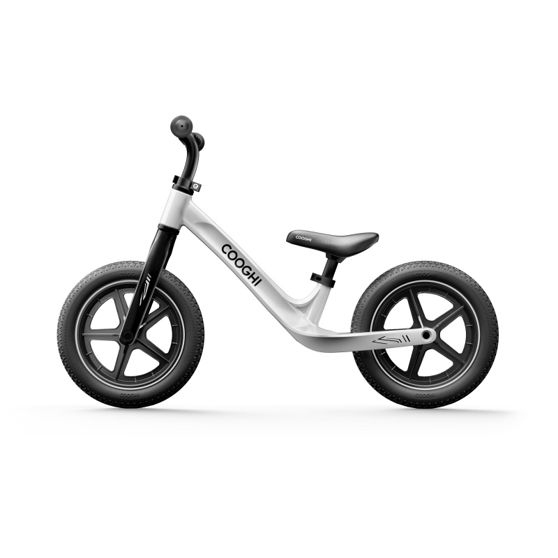 酷骑(COOGHI)S3儿童平衡车宝宝滑行1-2-3-6-8岁小童滑步平行车自行车入门/辆 白色