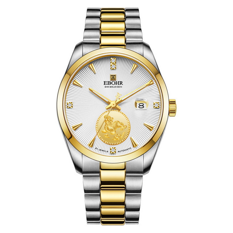 依波(EBOHR) 大师系列 机械手表【专柜同款】30周年情侣款男表21334118（单位1块） 白色