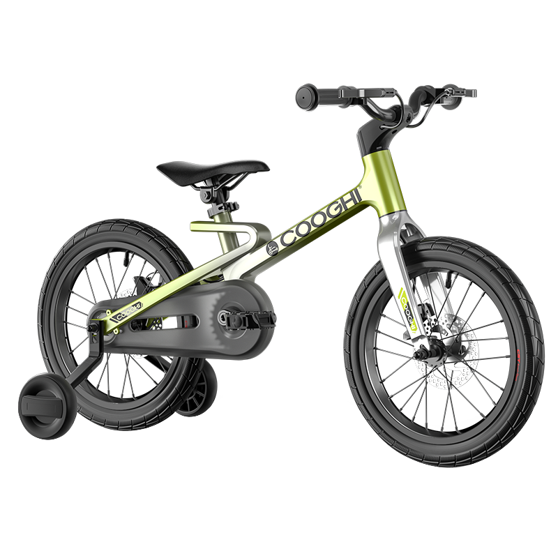 酷骑(COOGHI)F1迅猛龙儿童自行车脚踏车3一6一8一12岁14/16/18/20寸单车/辆 酷骑F1自行车16寸（酷骑绿）
