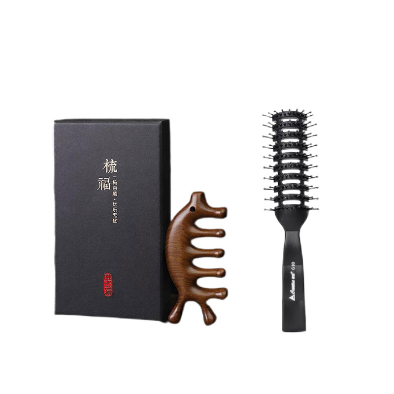 Creative art 顺发排骨梳+金丝檀木梳组合套装（单位：套） 黑色+木色