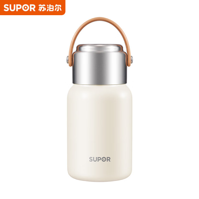 苏泊尔（SUPOR）700ml多饮随享保温杯保温壶 316L不锈钢KCV70BK10/个 杏仁白