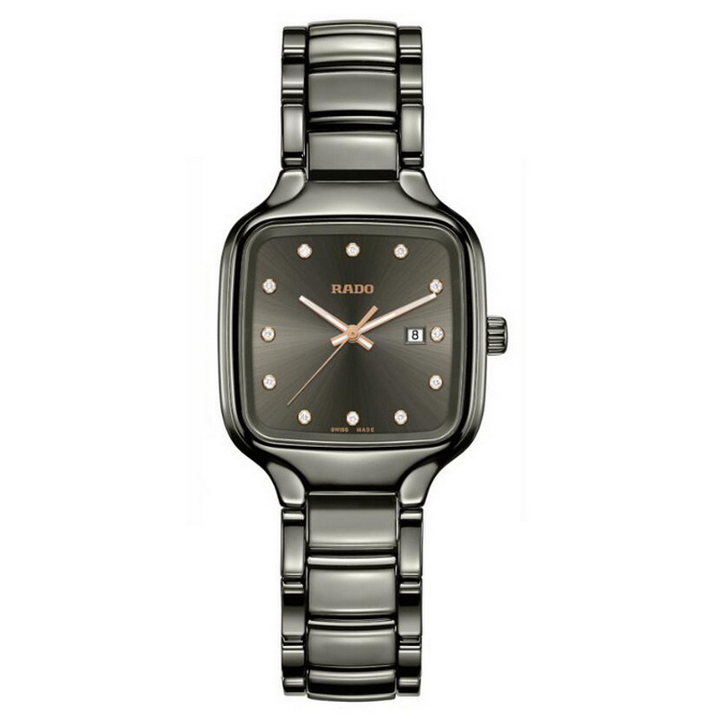 雷达（RADO） 真我系列镶钻高科技陶瓷石英女士腕表 R27079702（单位1块） 黑色