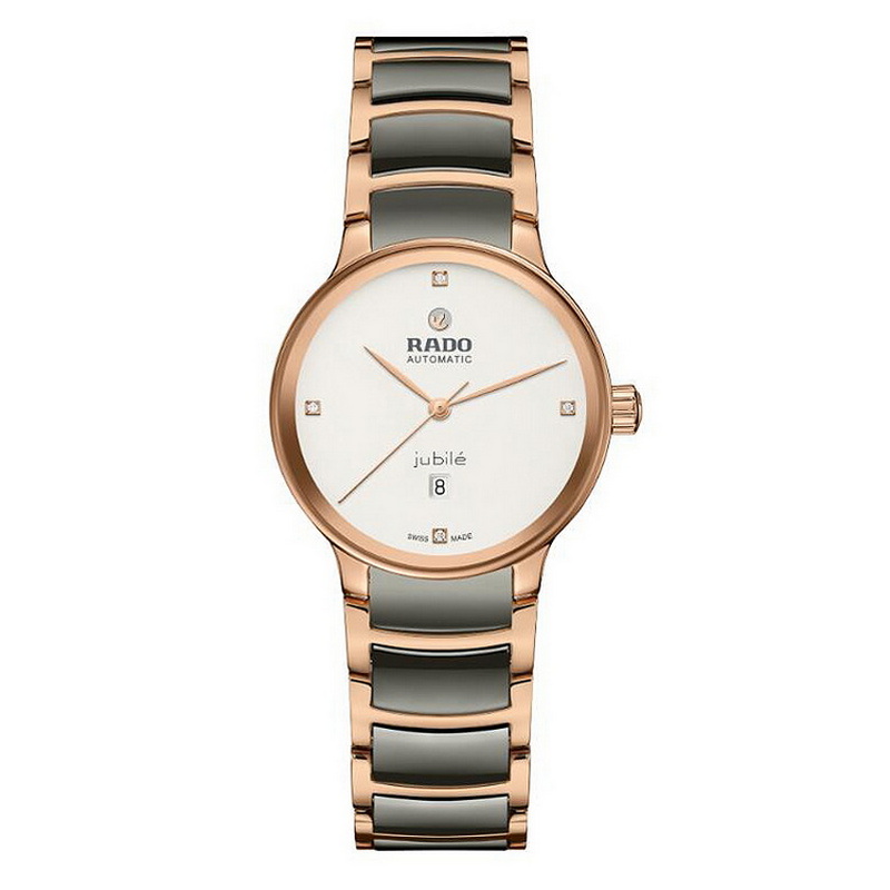 雷达（RADO）晶萃系列陶瓷镶钻机械女士手表 R30019722（单位1块） 白色