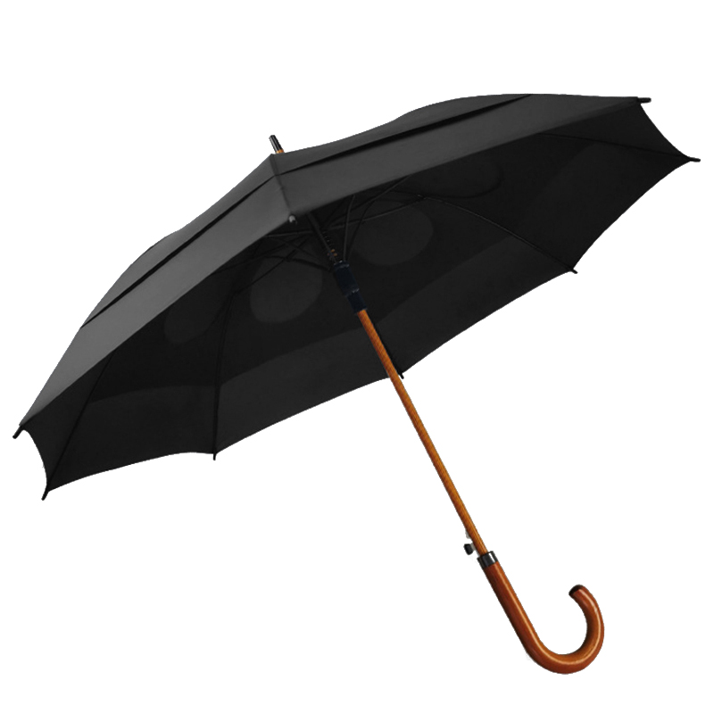 三极 Tri-polar TP7064 实木手柄双层加大伞商务伞 8骨 （单位：把） 黑色