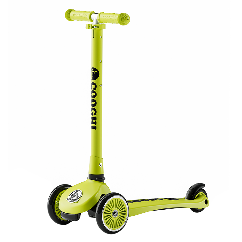 酷骑（COOGHI)V1儿童滑板车3一6一9岁大童可折叠男女童滑滑车小孩踏板溜溜车/辆 酷骑V1小绿车单板经典款(酷骑绿）