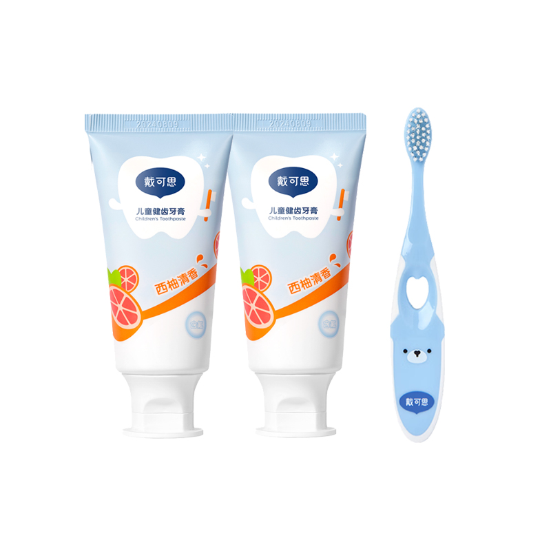 戴&middot;可&middot;思婴儿牙膏 儿童含氟牙膏西柚味3岁以上50g*2支含软毛牙刷1支  单位：支 婴儿橙