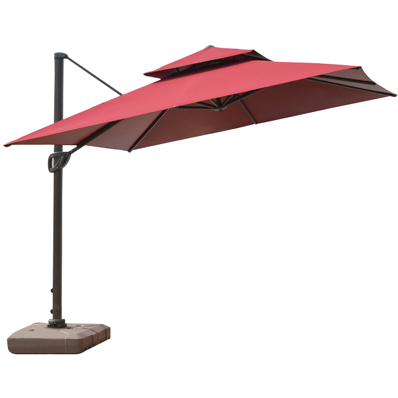 三极 Tri-polar TP7022 户外遮阳伞庭院花园伞 （单位：把） 酒红色方形2.5米伞配130kg水箱底座