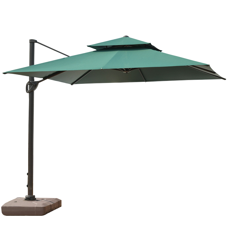 三极 Tri-polar TP7022 户外遮阳伞庭院花园伞 （单位：把） 墨绿色led灯珠方形3米配水箱底座