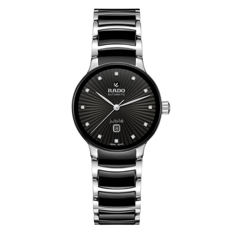 雷达（RADO） 晶萃系列陶瓷镶钻机械女士手表 R30020742（单位1块） 黑色