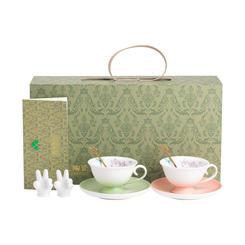 苏氏陶瓷（SUSHI CERAMICS）J1094手绘咖啡杯碟套装玫瑰葡萄结婚乔迁伴手礼（单位：套） 混色