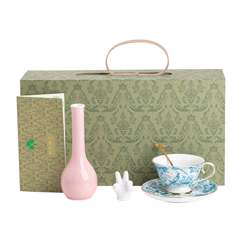 苏氏陶瓷（SUSHI CERAMICS）咖啡杯碟套装花鹊结婚送新人实用礼物（单位：套） 蓝色