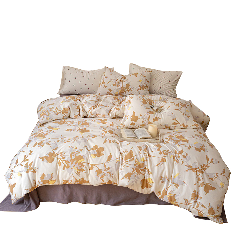 三极 Tri-polar TP2601 针织棉印花天竺棉床品套件 （单位：套） 1.5m床笠款四件套 枫叶