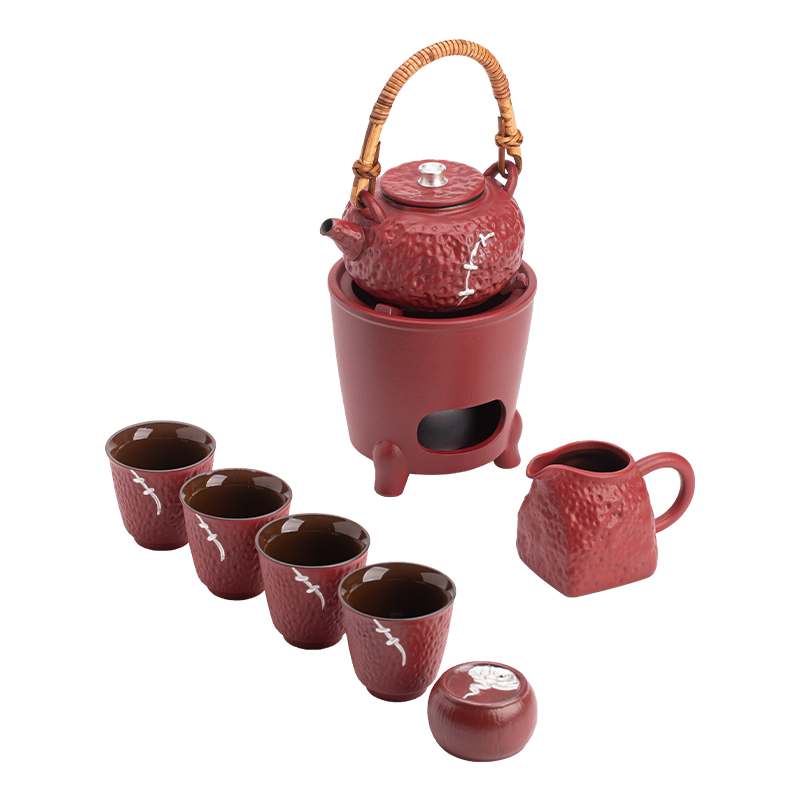 苏氏陶瓷（SUSHI CERAMICS）J1113走进故宫红贞观提梁壶温茶套装礼盒（单位：套） 红色