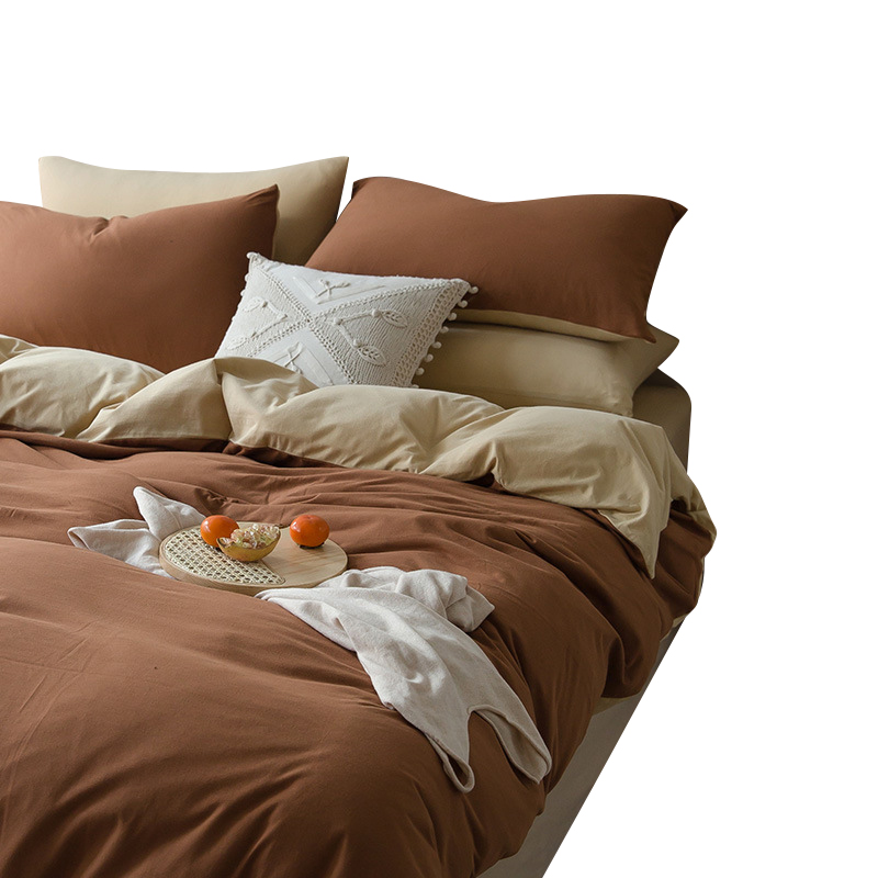 三极 Tri-polar TP2754 天竺棉全棉针织床品套件  （单位：套）双拼 奶糖 床单款三件套 适用于1.2米床