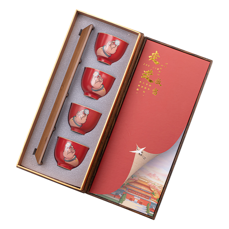 苏氏陶瓷（SUSHI CERAMICS）J1114走进故宫红恭喜发财小套组礼盒（单位：套） 红色