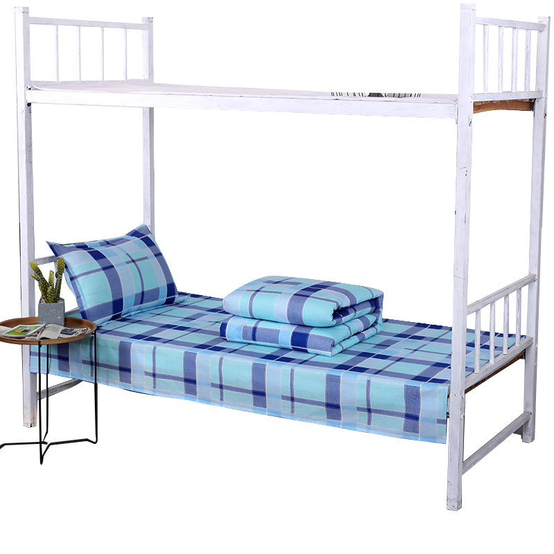 三极 Tri-polar TP2855 单人精梳棉40纱支三件套 床单+被套+枕套 （单位：套） 蓝大格