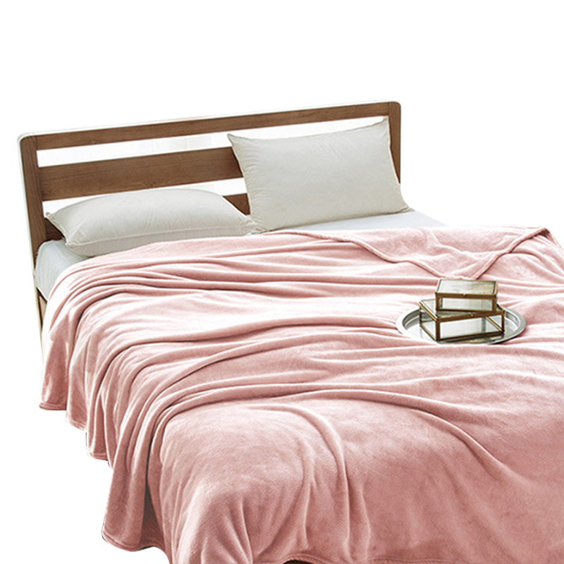 三极 Tri-polar TP3012 法兰绒毛毯加厚绒毯盖毯（单位：床） 碳灰 180*200cm/2.9斤 粉色